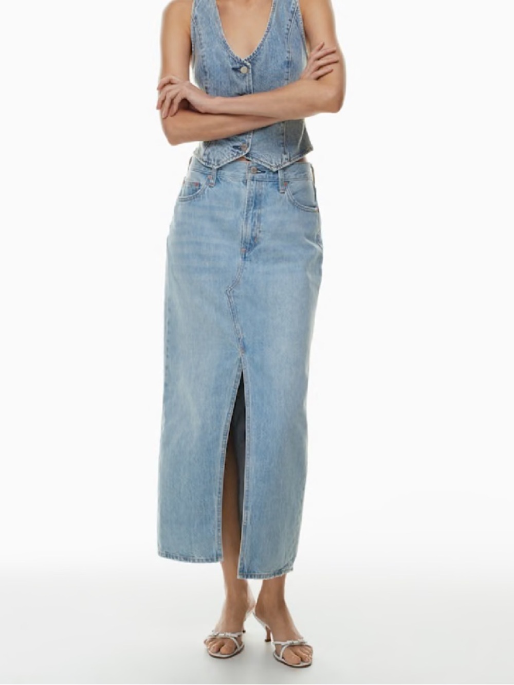Denim Forum The ‘90s Vintage Maxi Denim Skirt - Picture 12 of 14